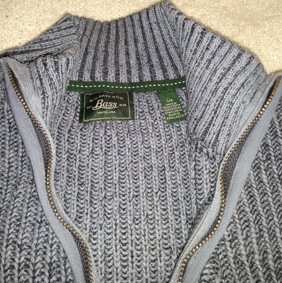 Heather Blue 3/4 Zip Up Knitted Sweater - Picture 7 of 7